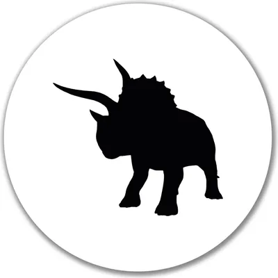 Produktbild von Huuraa Aufkleber Triceratops Dinosaurier 10cm rund Sticker Geschenkidee