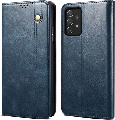 Produktbild von Galaxy A33 5G Hülle, Leder Flip Brieftasche Schutzhülle mit Standfunktion für Samsung Galaxy A33 5G Blau