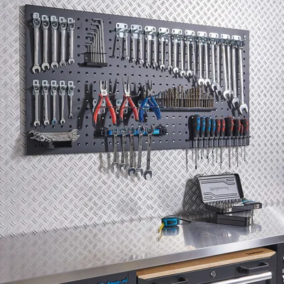 Produktbild von Werkstattlochwand 122 x 61 cm - Schwarz