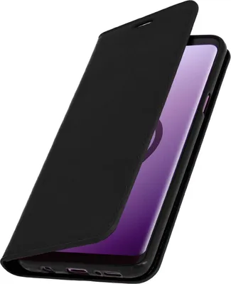 Obrázek produktu pro Samsung Galaxy S9 Plus flipový kryt z pravé kůže ve stylu peněženky - černý