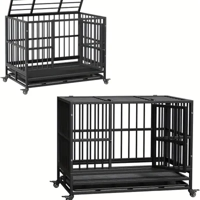 Zdjęcie produktu dla Klatka dla psa - Transporter dla psa - Budka dla psa - Klatka dla zwierząt - Budka dla psa - Z kółkami - Regulowana przegroda