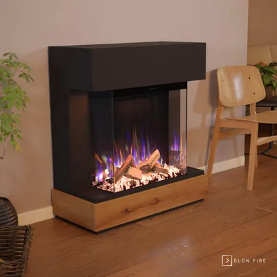 Produktbild von Glow Fire Elektrokamin 'PR13' in Schwarz| LED Standkamin in schwarz mit Heizung (1500 W) | HxBxT: 99,7x90,8x41,5cm