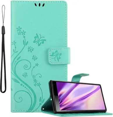 Image de Cadorabo Housse pour Sony Xperia 10 / Xperia XA3 Housse de protection en turquoise Housse pour téléphone portable Etui Case Blumen Flower
