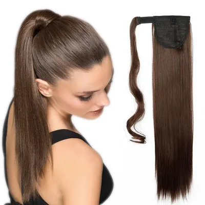 Immagine prodotto di Estensione per capelli a coda di cavallo, clip-in - 58,5 cm, resistente e liscia