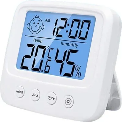 Produktbild von Baby-Überwachungsgerät mit Temperatur- und Feuchtigkeitsmessung, Hintergrundbeleuchtung und Alarmfunktion