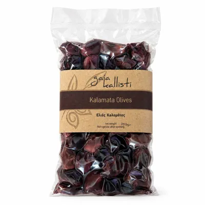 Gaia Kallisti Kalamata-Oliven mit Stein 250 g Vakuumbeutel