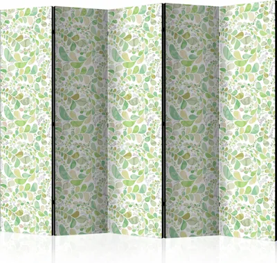Produktbild von Akusticher Raumteiler Botanik Foto Paravent 225x172 cm beidseitig auf Vlies-Leinwand bedruckt Akustikschaum Trennwand Spanische Wand Sichtschutz Home Office Natur Pflanzen Blätter f-C-0278-z-c