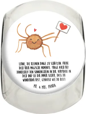 Produktbild von Mr. & Mrs. Panda gewürzglas Spinne Agathe Motivation XL 2000ml - Weiß - Geschenk, Frischhaltedose, Liebe, keksglas, Kaffeedose, Teedose, aufbewahrungsglas, Vertrauen