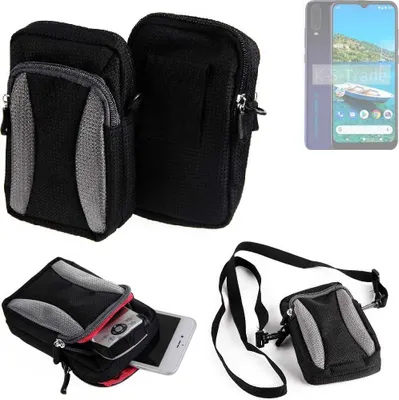 Produktbild von K-S-Trade Holster Schutz Hülle kompatibel mit General Mobile  Gm 10 Handy Hülle Gürteltasche Umhängetasche mit Zusatzfach schwarz