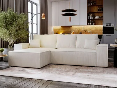 Produktbild von FurniDe24 Ecksofa L-Form Malaga Links - Moderne Ecksofa, Wohnzimmer Sofa mit Bettkasten, - Eckcouch Beige (Poso 100)