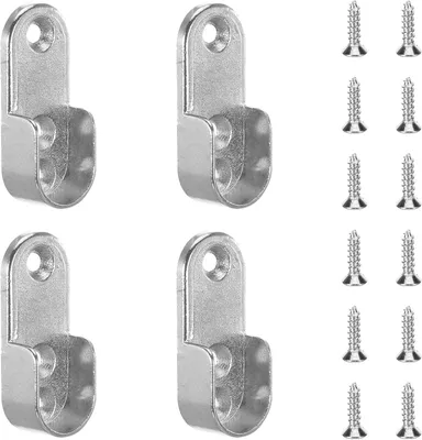 Produktbild von Kleiderstangenhalterungen mit 12 Schrauben – Set mit 4 Stück – Kleiderstangenhalter – Schrank – Kleiderstangenregale
