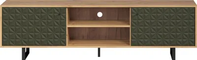 Produktbild von trendteam Sentra TV-Lowboard Dunkelgrün/Eiche, B/H/T ca. 184/52/40 cm