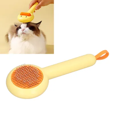 Immagine prodotto di Pettini per gatti ZELURXX, spazzola per animali domestici, autopulente, antiscivolo, rimozione del pelo con un solo clic, pettine per toelettatura di cani e gatti, per saloni di toelettatura, 8,5 x 23 cm