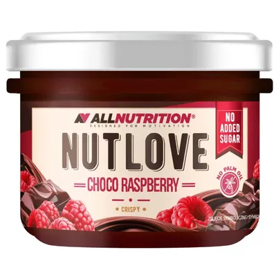 Produktbild von ALLNUTRITION NUTLOVE Choco Raspberry Crispy 200g Creme-Aufstrich Mit Schokolade-Himbeergeschmack
