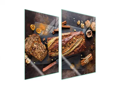 Immagine prodotto di Piastre copri fornello 2 pezzi 35x52 Vetroceramica copri piano cottura vetro tagliere pane marrone