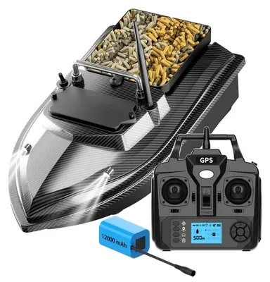 Zdjęcie produktu dla Łódka Zanętowa iUni V060, GPS, 12000mAh, 500m, 2kg, 10km/h, Zdalne sterowanie 2.4GHz