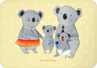 Produktbild von Mr. & Mrs. Panda magnet Koala Familie - Gelb Pastell - Geschenk, Muttertag, Kühlschrankmagnet, Mama, bildmagnet, Notizhalter, haftmagnet, Kinder, whiteboardmagnet, Family