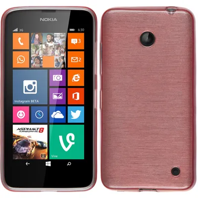 Produktbild von PhoneNatic Case kompatibel mit  Nokia Lumia 630 - rosa Silikon Hülle brushed Cover