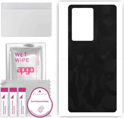 Produktbild von apgo Rückseite Schutzfolie, Skin, kompatibel mit ZTE Axon A41 Ultra 5G, Hinten Displayschutzfolie aus Vinylfolie, kratzfest, einfache Montage - Schwarzes Tarnmuster