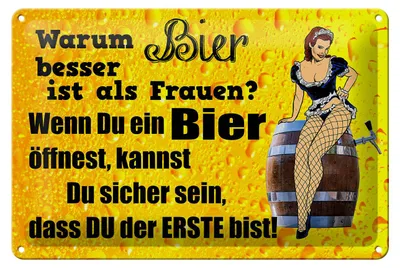 Produktbild von Blechschild Pinup 30x20cm Warum Bier besser ist als Frauen