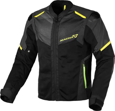 Immagine prodotto di Giacca da moto in tessuto Macna Orcano 2.0 NightEye, nera/neon, taglia L