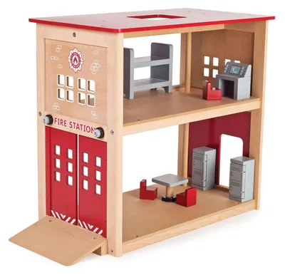 Image de Caserne de pompiers en bois avec accessoires