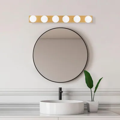 Immagine prodotto di Opviq, applique in metallo, oro, 10 x 10 x 91 cm | Base 91 x 10 cm, altezza 2 cm | IP20, 6 x E27 max. 40 W | Design elegante per hotel e ambienti moderni.