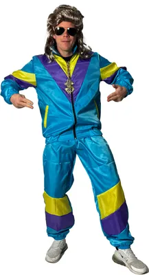 Produktbild von 80er Jahre Trainingsanzug Kostüm für Herren, Größe:XL