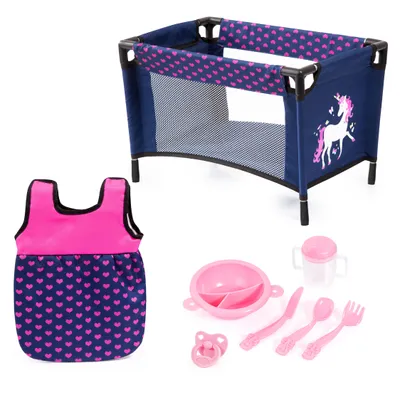 Produktbild von Bayer Design 61754AG Puppenbett Set mit Schlafsack, Puppenzubehör für Rollenspiele der Kinder, ab 3 Jahren
