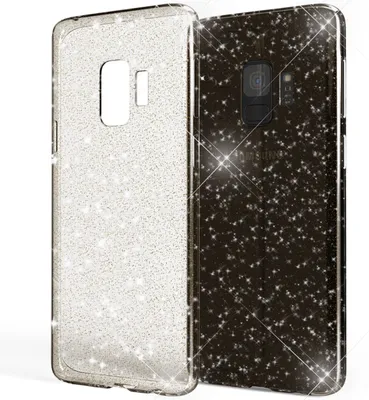 Produktbild von NALIA Glitter Handy Hülle für Samsung Galaxy S9, Glitzer Silikon Case Cover Schwarz