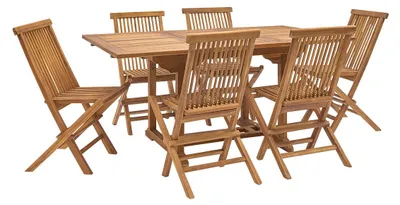 Produktbild von Ausziehbare Gartenmöbel geöltes Teakholz 6/8 Sitzplätze