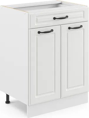 Produktbild von Vicco Küchenunterschrank R-Line, 60 cm mit Schublade, ohne Arbeitsplatte, Weiß Landhaus/Weiß