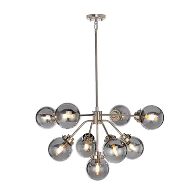 Zdjęcie produktu dla Żyrandol Kula polerowany nikiel 9xE14x40W metal wym:160,1x88x88cm IP20 Elstead