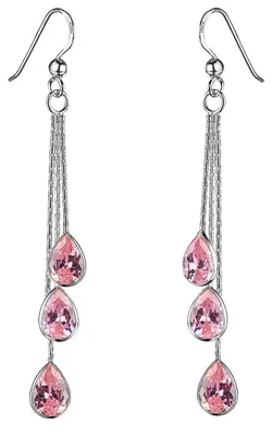 Produktbild von MATERIA by Matthias Wagner Zirkonia Pendel Ohrhänger rosa 925 Silber für Damen SO-277-Rosa