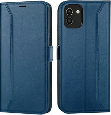 Produktbild von Conie RFID Klapp Tasche für Samsung Galaxy A03 Kartenfach Hülle Rundumschutz in Blau
