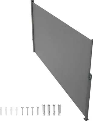 Obrázek produktu pro SucceBuy 71 "x138" stahovací boční markýza, venkovní zástěna, 180 g polyester, voděodolná, UV30+ rozdělovač místností, větrná clona na terasu, dvorek, balkon, šedá barva