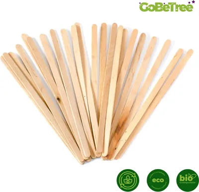 Produktbild von Biologisch abbaubare Holz-Kaffeerührstäbchen 4000 Stück - 11 cm Länge - Kaffee- und Teerührstäbchen
