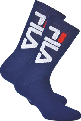 Produktbild von FILA Unisex Socken 2 Paar - Tennissocken, Crew Socks, Frottee, Sport, Logo