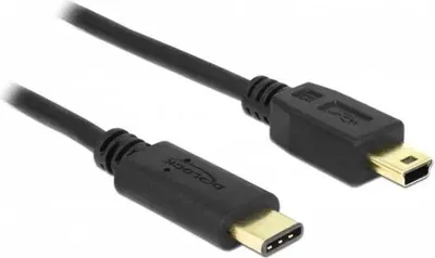 Zdjęcie produktu dla Kabel DeLock, USB-C męski - USB-B męski, USB 2.0, 0,5 m, czarny
