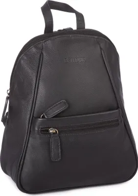 Zdjęcie produktu dla Bellugio Skórzany plecak damski miejski elegancki czarny