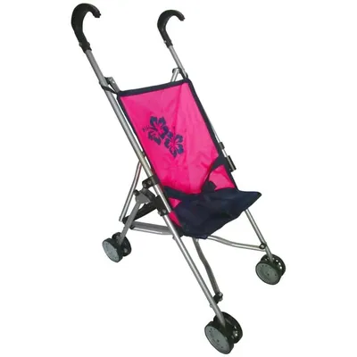 Produktbild von Puppenbuggy - pink/blau mit Blumen - Besttoy