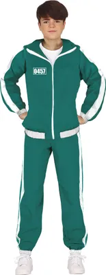 Image de Cinéma Sport Rétro Jogging Costume Carnaval Outift 80's Look, Taille : 14 - 16 ans Couleur : Vert