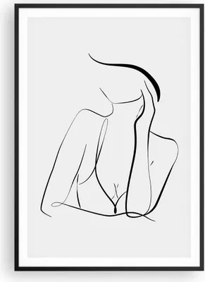 Produktbild von Gerahmtes Poster - Schwarzer Rahmen - Frau Linien Minimalismus - 70x100 cm - Wand Bild - Wanddeko - Wandbilder - Kunstposter - Wandposter - Bilderrahmen - Bilder - Kunstdruck - P2BPA70x100-4488