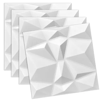 Produktbild von Verdico | 3D Wandpaneel Polystyrol - 50x50 cm - Weiß - Dekorative Wandverkleidung - Modern und stilvoll, Wand- & Deckenverkleidung