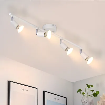 Produktbild von ZMH LED Deckenlampe 4 Flammig GU10  Deckenlampe Schlafzimmerlampe Strahler Weiß  Innen Deckenspots Deckenspots für Wohnzimmer Badezimmer Küche