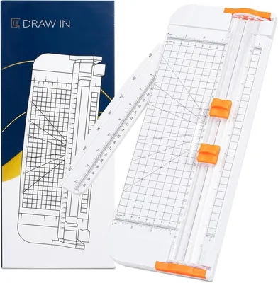 Productafbeelding van PromoHome® Papierknipper met 2 messen – A4/A5/A6, zijliniaal, automatische mesbescherming, wit