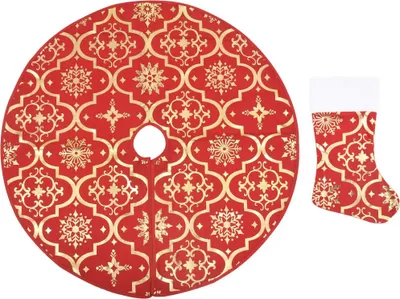 Immagine prodotto di Coperta albero di Natale con calza rossa 150 cm in tessuto