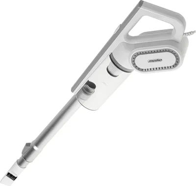 A white and gray Mesko 2-in-1 stick vacuum cleaner is shown against a white background.