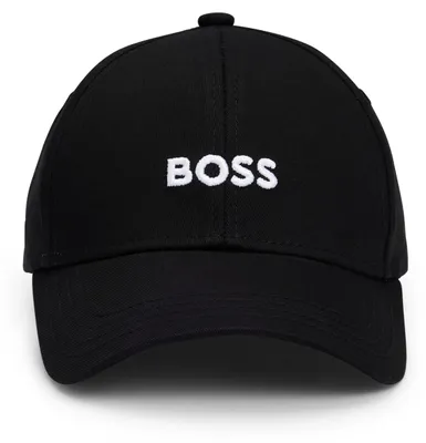 Imagen del producto de Gorra de béisbol BOSS para hombre, con logo central en relieve, confeccionada en tela resistente, color negro, talla única
