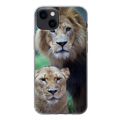 Produktbild von MuchoWow® Handyhülle Schutzhülle Hülle für iPhone 13 Porträt - Löwe Silikon Softcase Handy Hülle - Karteninhaber